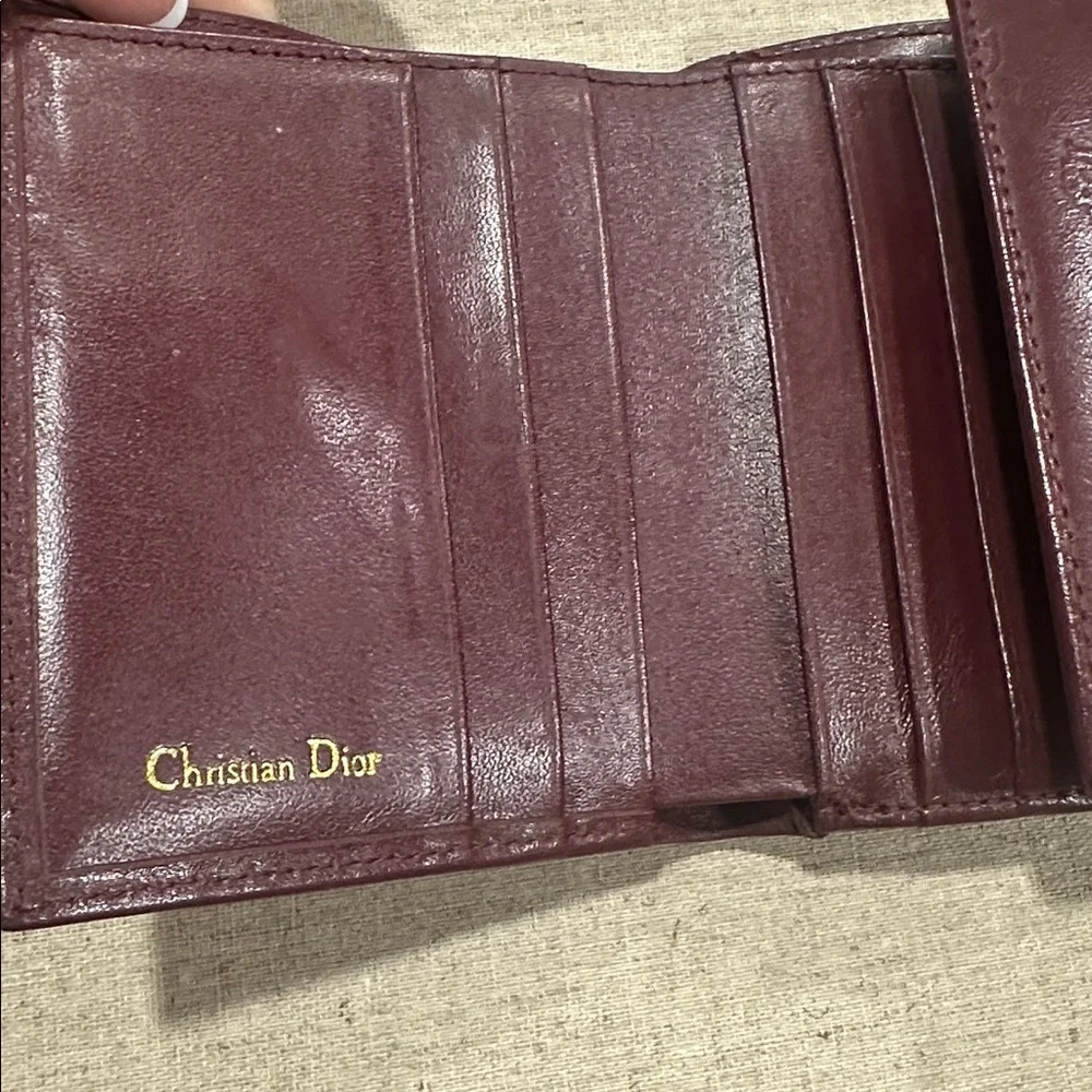 Dior TriFold Burgundy Leather Wallet‎